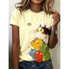 Colorful Stacked Cat Women's T-shirt - Cute Cartoon Cat Pattern