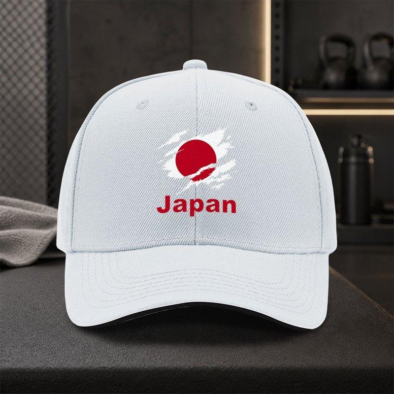 Japanese Flag Baseball Cap for Unisex Adjustable Duckbill Hat with Japan Flag Emblem Lightweight Outdoor Travel Cap