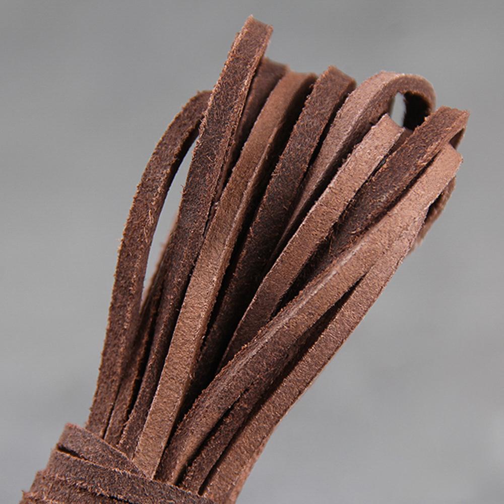 Corda Sottile Piatta in Vera Pelle di Mucca Scamosciata, 5 Metri, 3x2mm, Filo per Braccialetti Fai-da-te, Collane, Corda per Appendere, Cordino Decorativo, Accessori