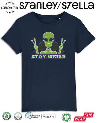 Dětské tričko ALIEN Stay Weird UFO Vesmírní mimozemšťané Bavlna Chlapci Dívky Unisex