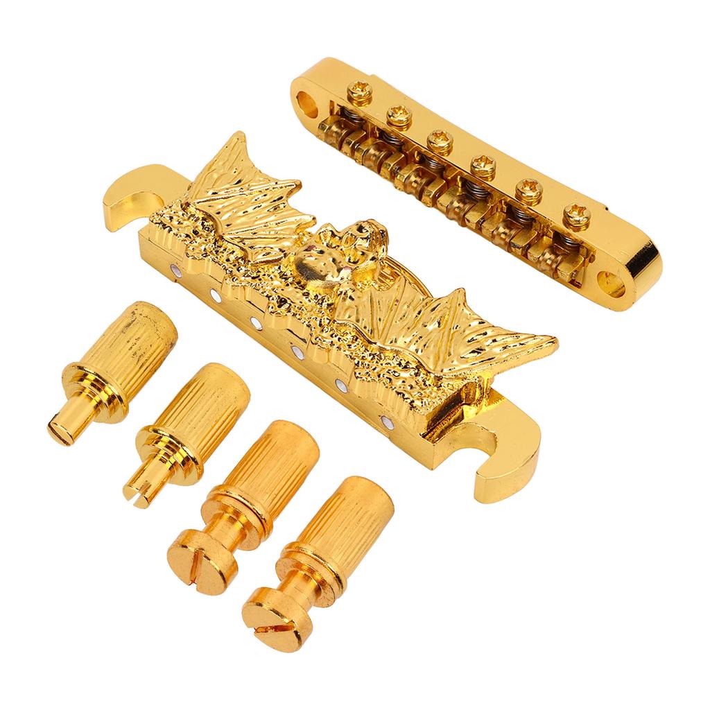 Guitar Bridge Tailpiece Roller Saddle Height Adjustable Beautiful Gold Roller Saddle Bridge