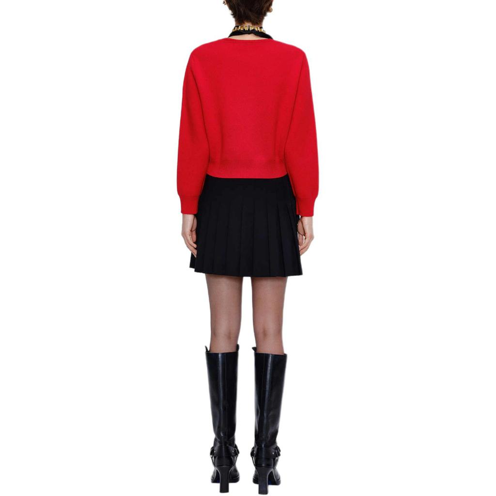 Karl Lagerfeld Casual Outing Party Lightweight Crew Neck Pullover Sweater Women Sweater Red M21L2330