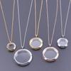 Round Pendant Necklace Locket Charm Stainless Steel Necklaces For Women Men Jewelry Chain Around Neck Necklace Decoration Gifts