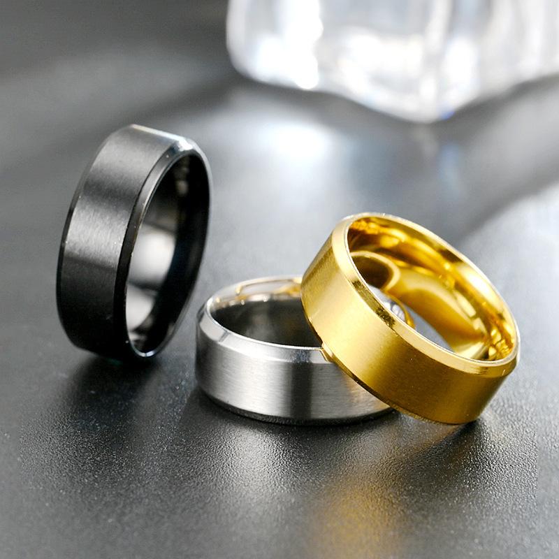 Cross-border European and American popular, titanium steel matte ring, plain stainless steel men's ring ring, Amazon jewelry wholesale