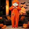 Halloweenský Cosplay Kostým Stvoření s Velkými Ústy Jednodílné Pyžamo, Dýňové Fleecové Kapucové Unisex Jednodílné Pyžamo Oblečení na Spaní Domácí Oblečení Volný Střih