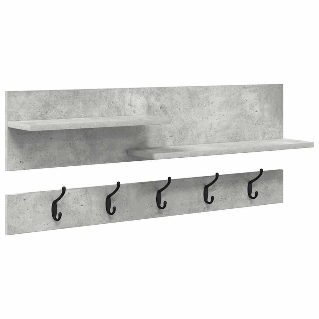 Wall Mounted Nightstand with Shelf Concrete Grey 90 x 15 x 36 cm