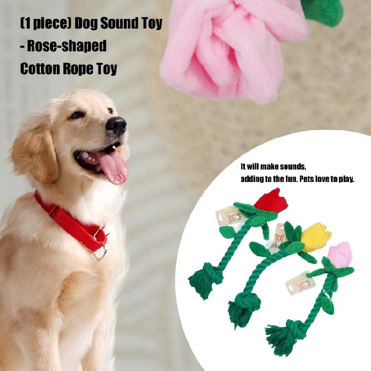 Dog Toy Rose Shape With Squeaky Stimulating Bells And Easy Gripping Handle for Puppies Training Dog Toy