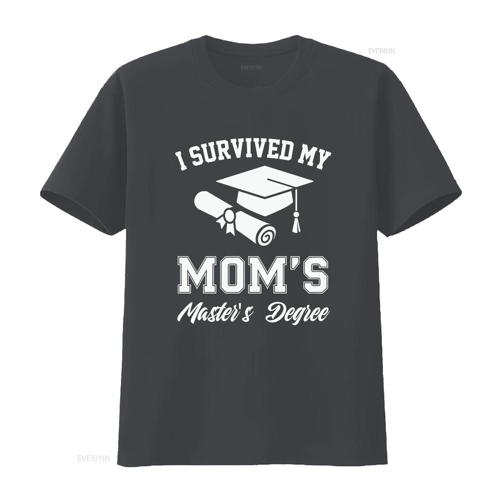 I Survived My Moms Masters Degree Shirt Graduation Gifts Master Graduate for Men Women Kids Vintage Washed Graphic