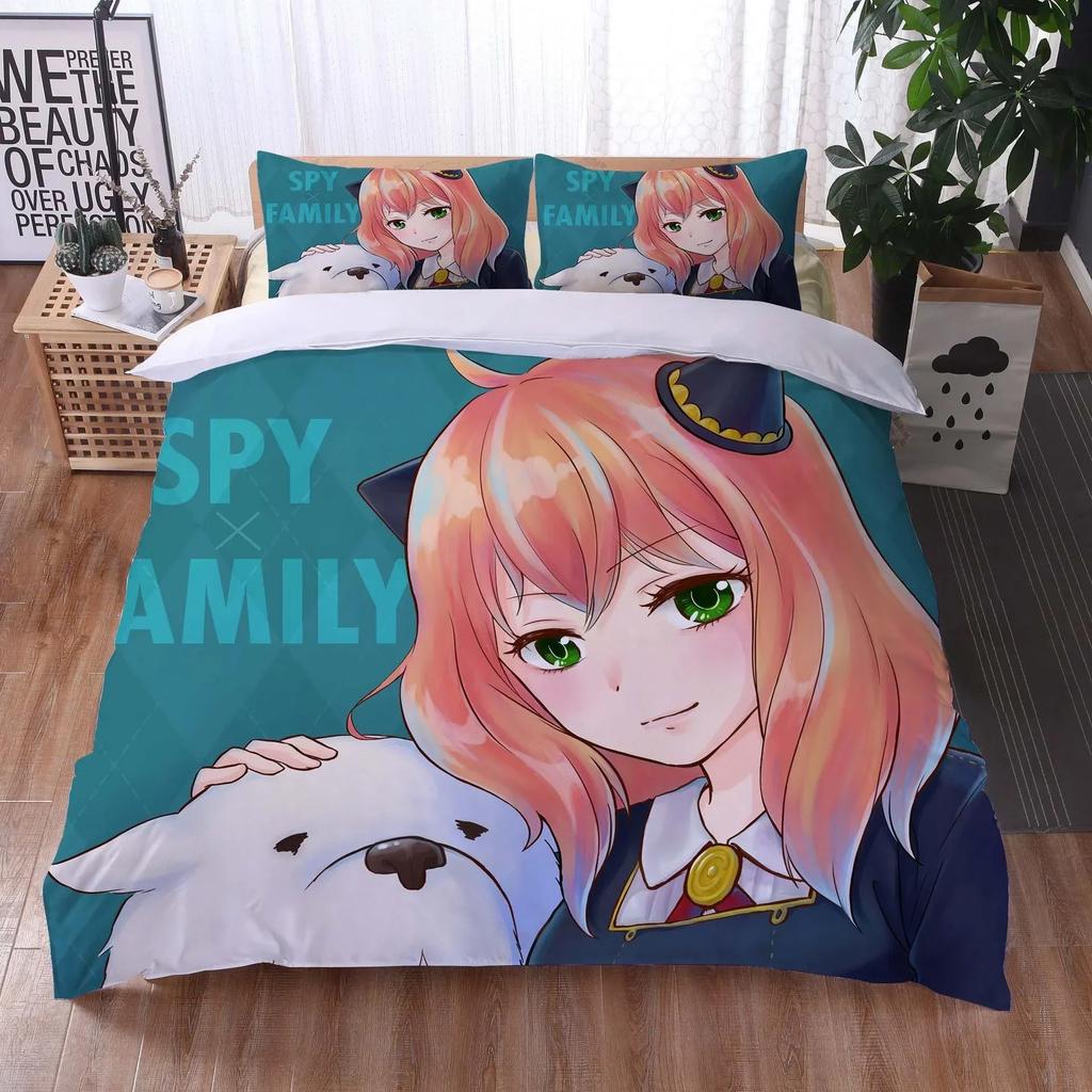 Anime Spy x Family Comfortable Duvet Quilt Cover Pillowcase Bedding Set Children Bedroom Decoration Home Textile