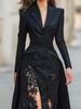 Elegant Lace Lapel Two-Piece Dress - Spring 2026 Collection