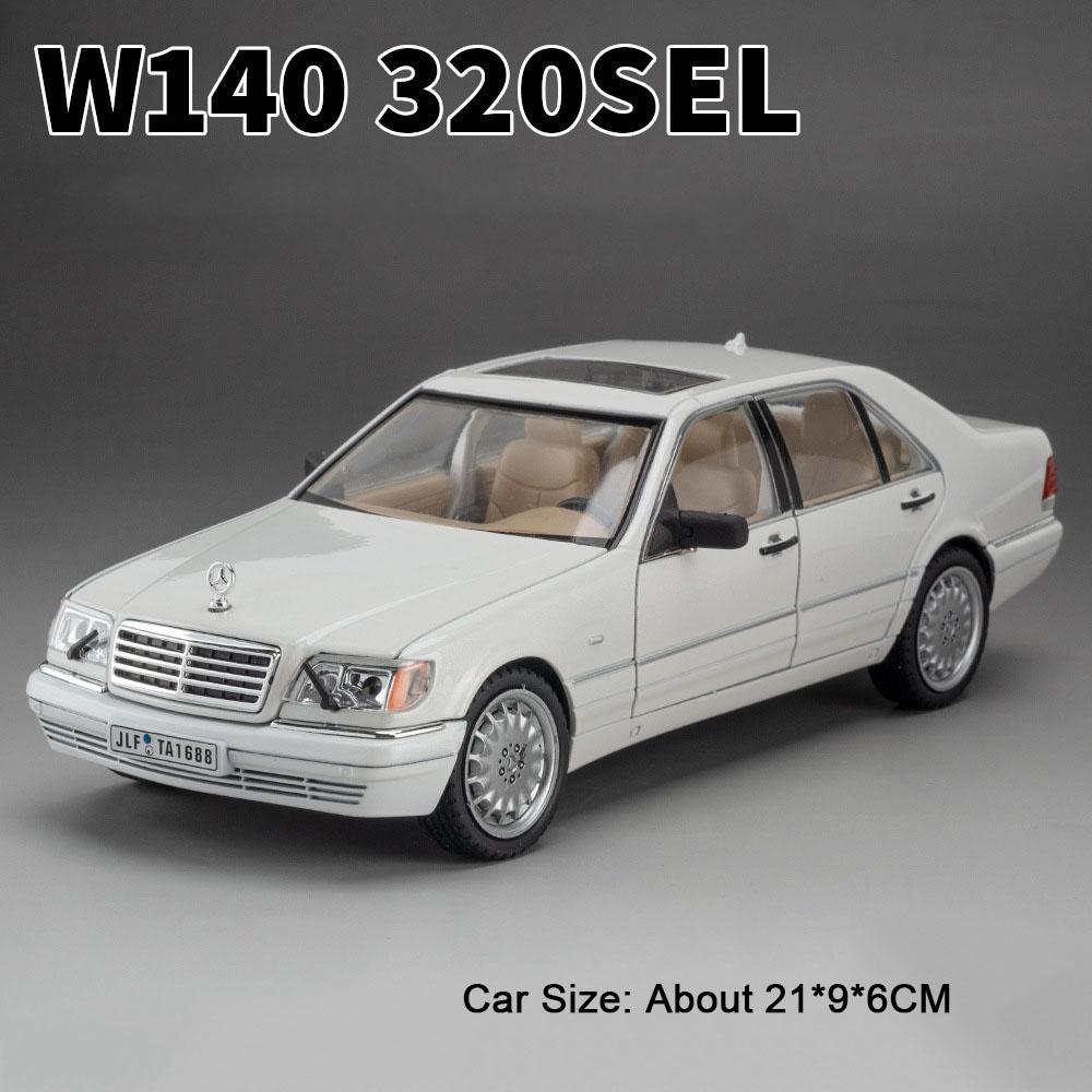 1:24 W140 320sel 300sl Models Toys Diecast Cars Doors Opened With Sound Light Pull Back Miniature Vehices Collect Fashion Gifts