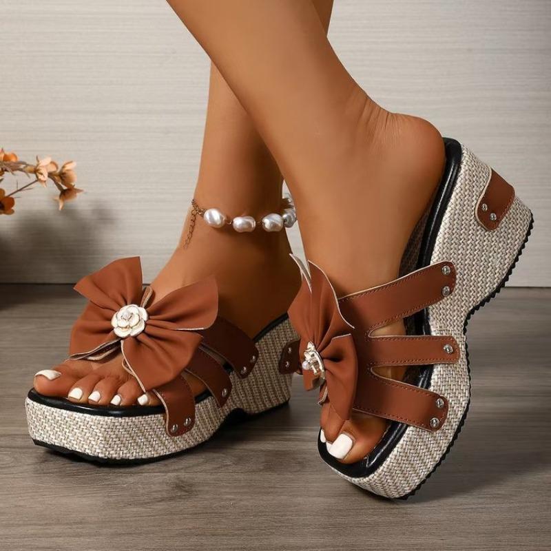 

Женские шлепанцы в форме банта на толстой подошве: Летние модные шлепанцы с толстой подошвой в одну линию 43 светло-коричневого