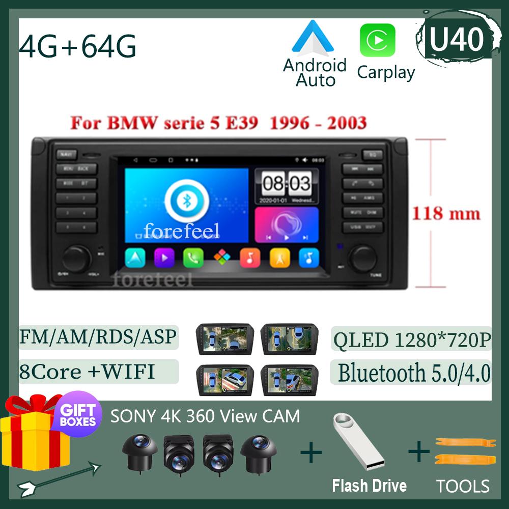 For BMW X5 E53 E39 Car Touch QLED Screen Android Radio Carplay Multimedia Navigation High-performance WIFI Bluetooth DVD