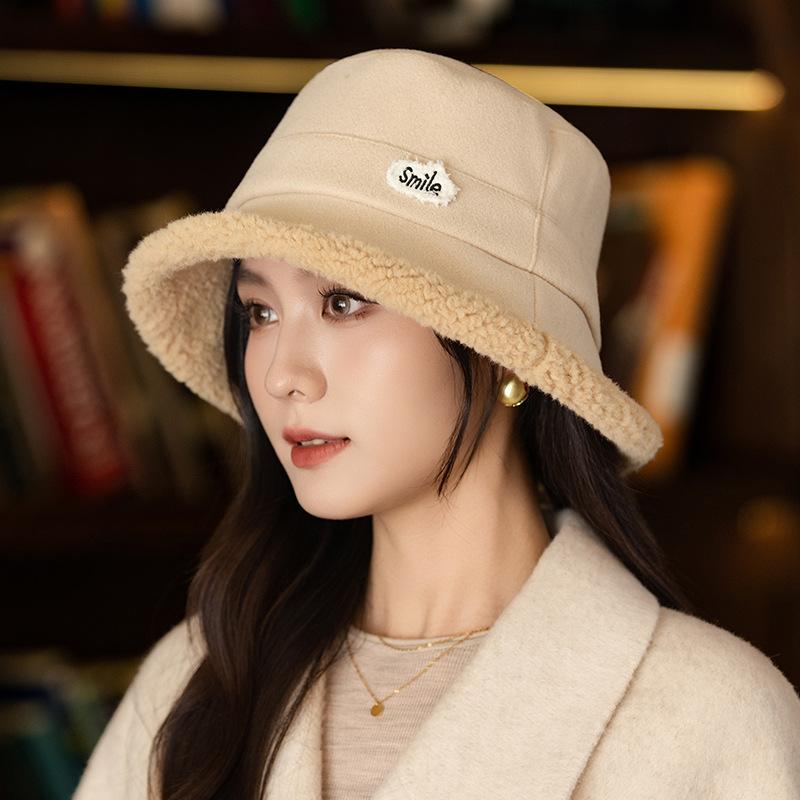 Winter Hat Women's Velvet Bucket Hat Bucket Hat Cold-proof Warm Basin Hat