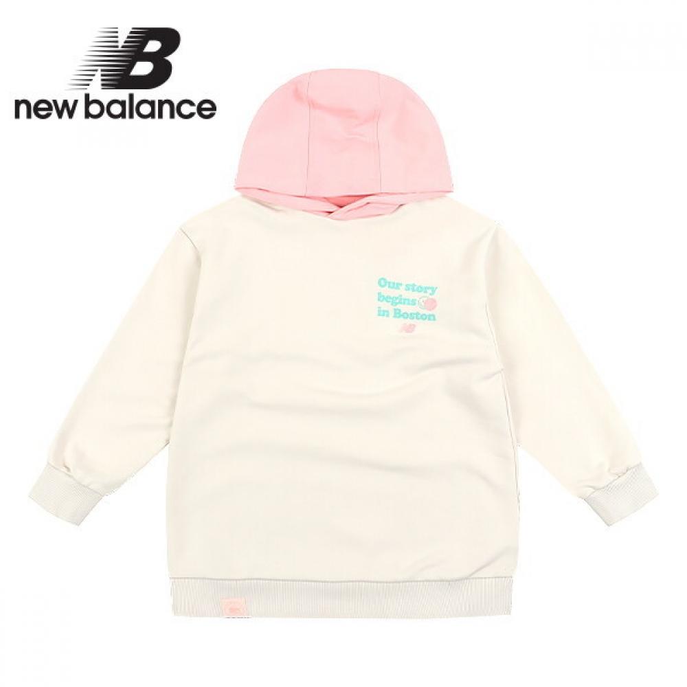 

New Balance Детская длинная толстовка с капюшоном, кремовая 130