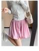 2024 Women's Summer White High Waist Puff Shorts