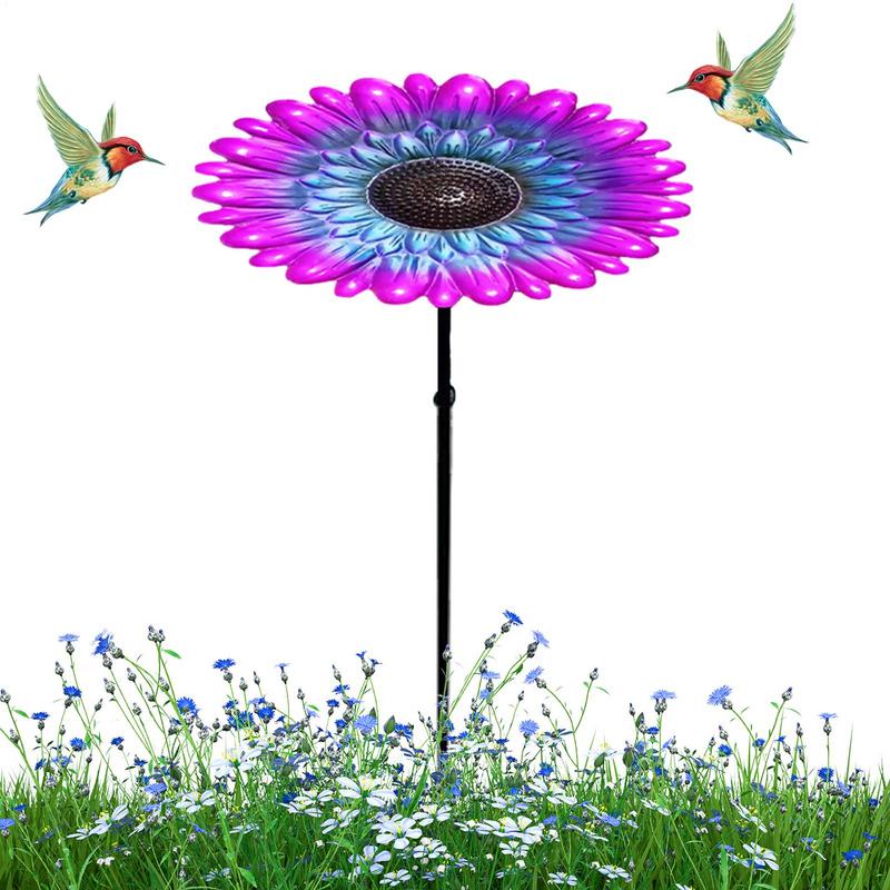 Bird Feeders For Outside Flower Bird Feeder Garden Bath Tray Waterer Metal Flower Birdbaths For Yard Lawn Decor Outside House
