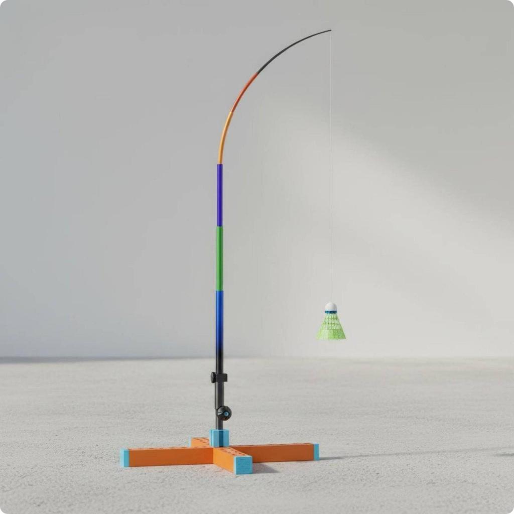 Solo Badminton Practice Aid Beginner Friendly Automatic Stand
