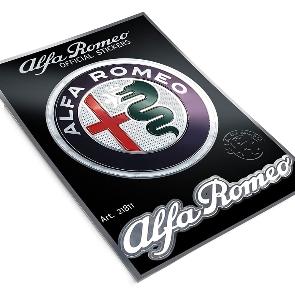 Alfa Romeo Official Sticker, Rome O Official Sticker, 1 Logo d 75mm 1 Lighting 94 x 131 mm