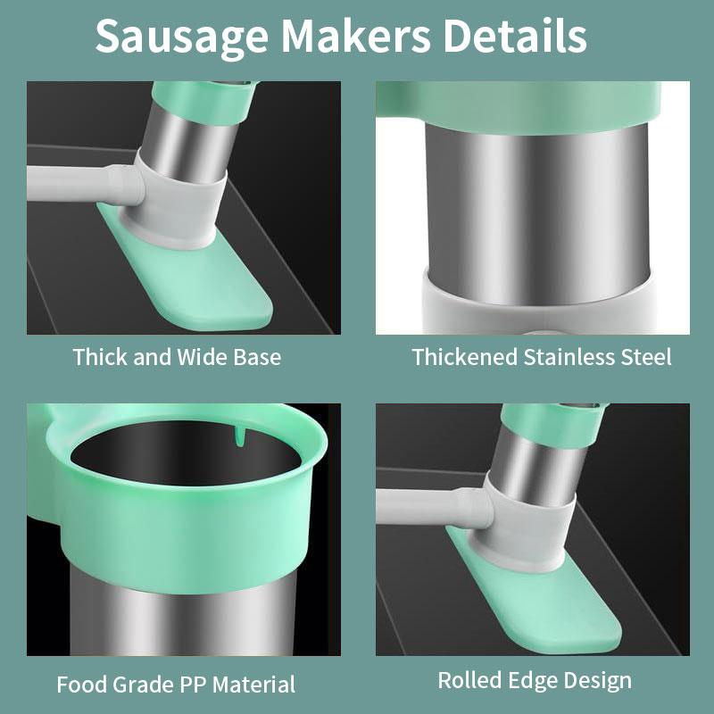 Sausage Stuffer Machine with 4 Stuffing Tubes Meat Stuffer Sausage Filling Tool Household Manual Vertical Sausage Maker Tool Kit