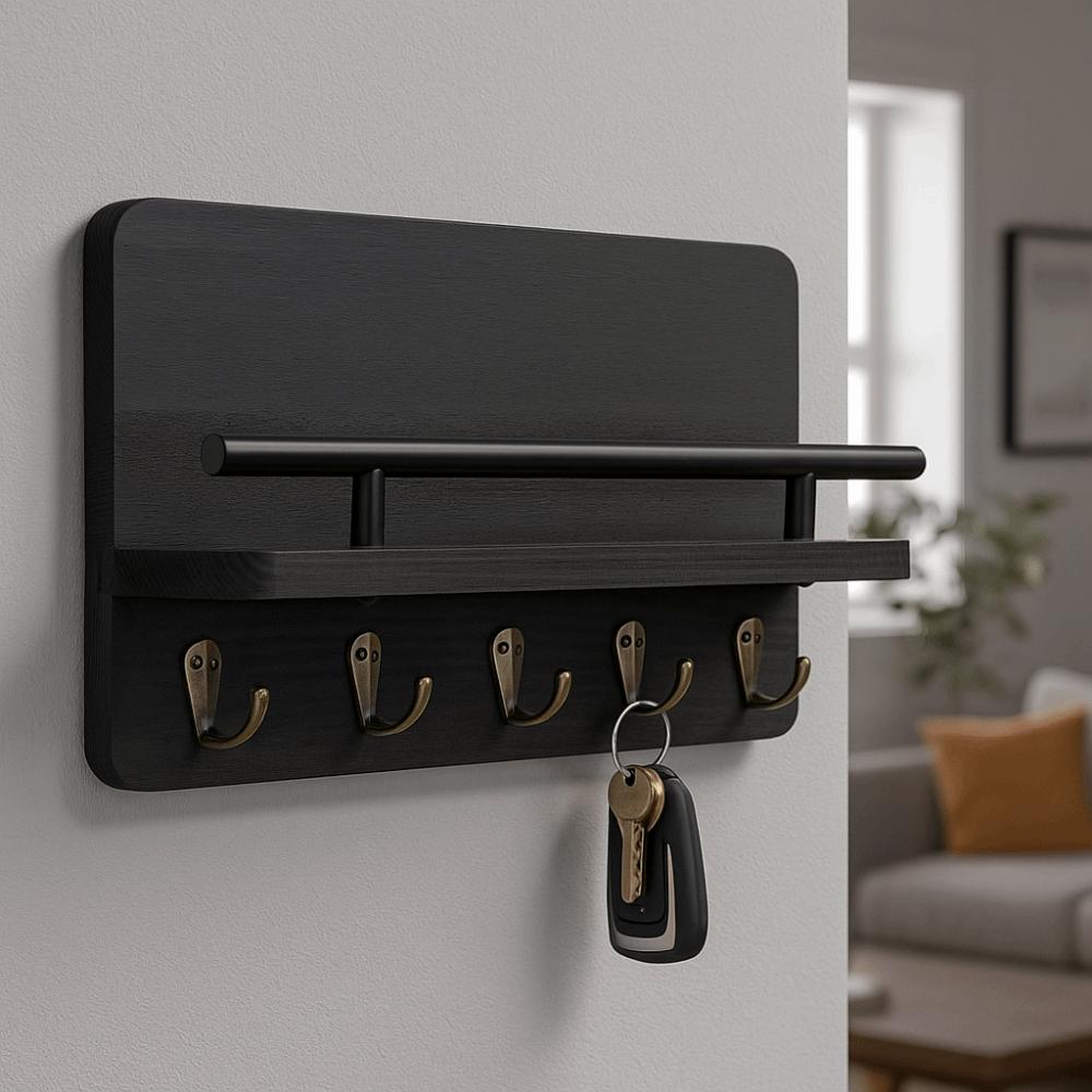 Wall Mounted Wall Hat Hanger Floating Shelf Coat Hook Save Space Clothes Storage Rack Household