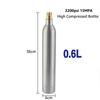 Bombola di CO2 da 0,6 L(vuoto) con Regolatore di CO2 Portatile, Kit Bombola di CO2 in Alluminio per Homebrewing per Birra Gassata, Acqua Frizzante Fai-da-Te