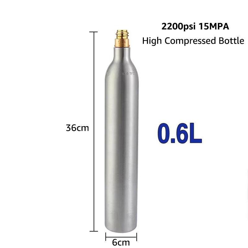 Bombola di CO2 da 0,6 L(vuoto) con Regolatore di CO2 Portatile, Kit Bombola di CO2 in Alluminio per Homebrewing per Birra Gassata, Acqua Frizzante Fai-da-Te
