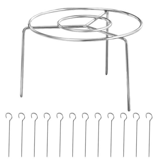 

Vertical Kebab Skewer Rack for Air Fryer Oven Round BBQ Grilling Stand Rust-Resistant Stainless Steel Air Fryer Accessory for Even Cooking 12