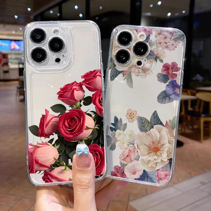 Vintage Flower Lily Hibiscue Soft Phone Case For Realme C53 C55 C67 C63 C33 C30 C35 C51 C21Y C25Y 9i 9 10 12 Pro Plus 8 5G Cover
