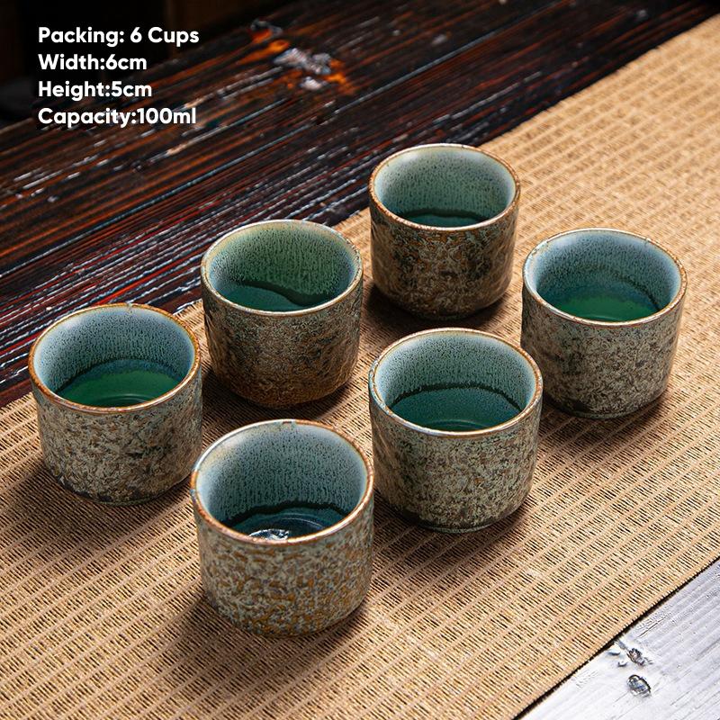 

6 шт. Керамическая кофейная кружка, чашки для эспрессо, японская керамическая чашка для чая, фарфоровая чаша для чая, кружки для послеобеденного чая, кофейные чашки, оптовая продажа 80 100ml