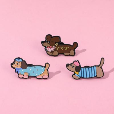 Creative Personality Dog Metal Badge Dachshund Dog Puppy Alloy Brooch Pin Decoration