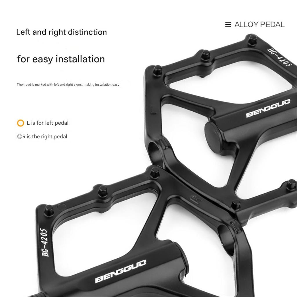 Bicycle pedals Mountain bike aluminum alloy pedals Widened bearing anti-slip pedals Cycling equipment