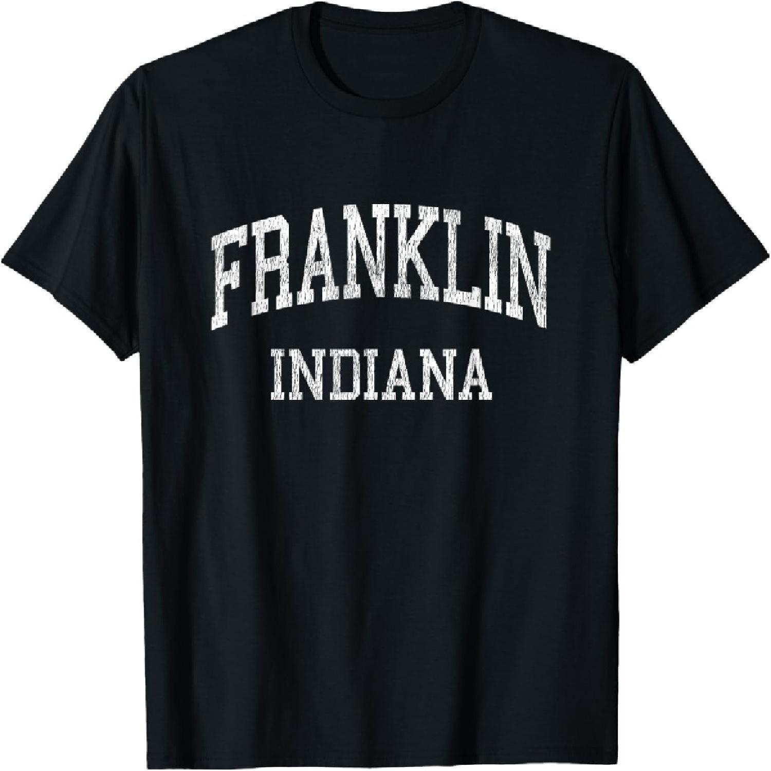 

Franklin Indiana IN Vintage Athletic Sports Design T-Shirt XXXXXL різнокольоровий