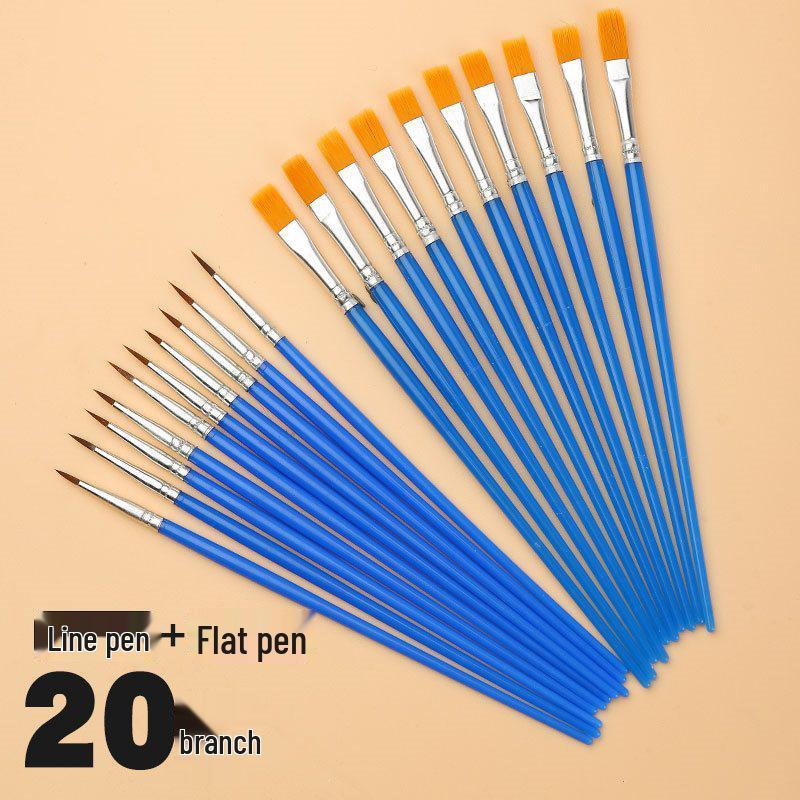 Wei Zhuang Kids' DIY Plaster Nylon Fine Liner Blue Brush for Oil Painting & Graffiti.