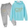 Kids Fashion CR7 Hoodie Boy Girl Toddler Pullover 3-12 Years Football Letters Clothing Casual Top+Pants 2P Brand Coat Sports Set