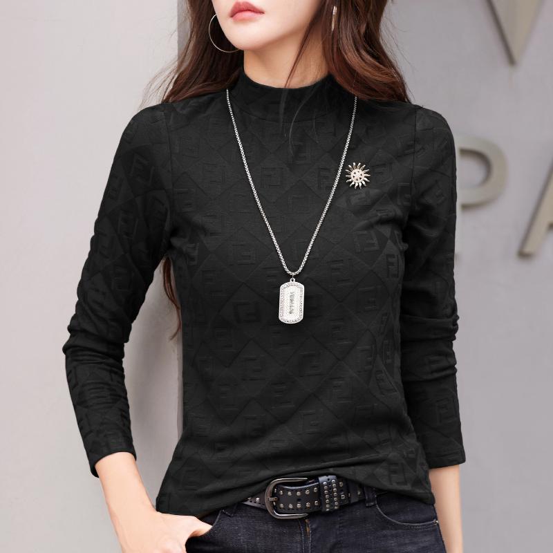 Fashionable Women's Long-sleeved Bottoming Shirt, Large Size, Versatile Autumn And Winter Style Inner Warm Top