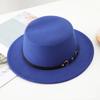 Autumn and Winter New Retro British Style Flat Top Hat Couple Men and Women Gentleman Hat Stage Performance Small Brim Fashion Hat
