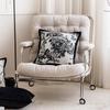 Contemporary Black & White Chenille Jacquard Pillow: French Luxury Home & Bedroom Decor