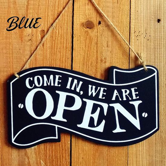 Door Nameplate Vintage Open Closed Sign with Lanyard