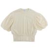 Cruciani Beautiful Tulle Lace Short-sleeved Knit Top for Women, Ivory, Size 38, 241706 Tops 38 IvoryUsed