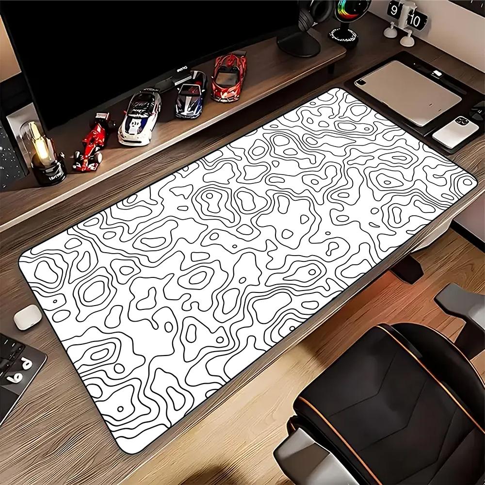 Large XXL Gaming Mousepad Art Black And White Line x x Desk Mat Anime Theme Keyboard Gamer Mouse Pad for Esports
