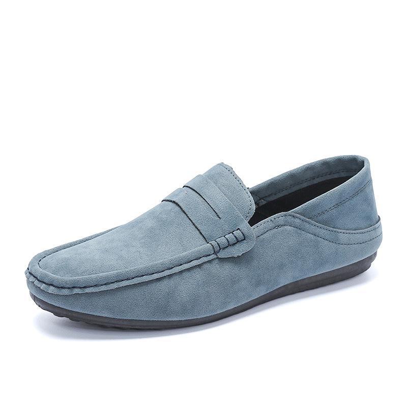 Men's Spring Suede Moccasins: Trendy British Loafers, Slip-On Driving Shoes