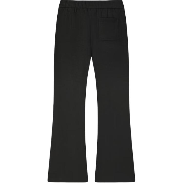 Fila White Series Fashion Simple Solid Color Mid Waist Flared Loose Wide Leg Casual Pants Women Pants Black F11W443601F-BK