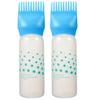 Sky-blue Hair Color Applicator Bottle with Comb Scale Design for Easy Hair Dyeing At Home 2 Pcs Less
