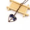 Vintage Hand-Wound Natural Stone Crystal Heart-Shaped Tree Of Life Curved Tree Necklace N142
