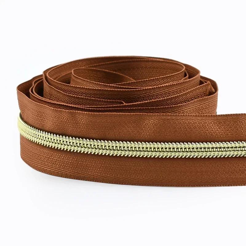 2/3/5/8/10M 5# Nylon Coil Zippers For Bag Clothes DIY Plastic Zipper Tape By The Meter Decorative Zips Repair Sewing Accessories