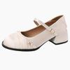 French Classic Versatile Pearl with Mary Jane Shoes Women's 2025 Summer New Fashion Versatile Thick Heel Single Shoes