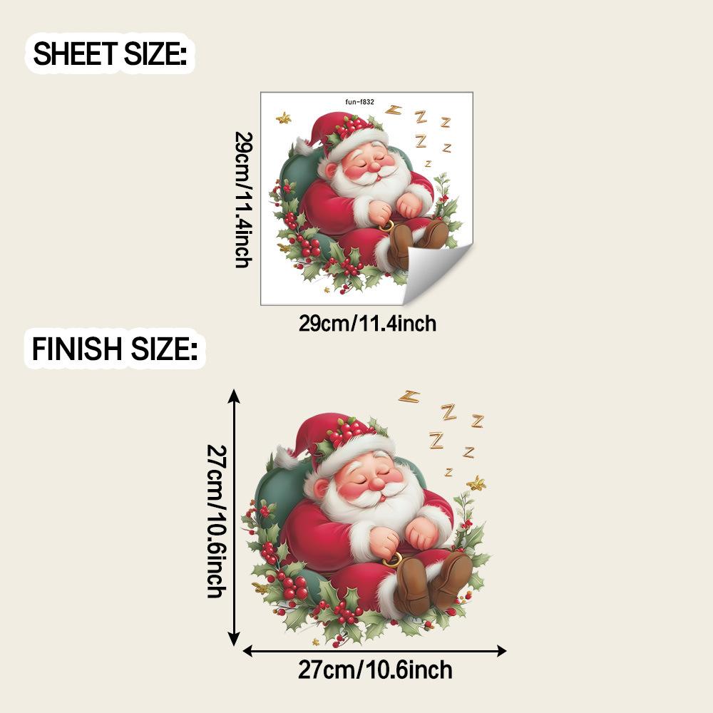 

Мультяшный Санта-Клаус Спит Спальня Гостиная Кабинет Фон Украшение Наклейки на Стену