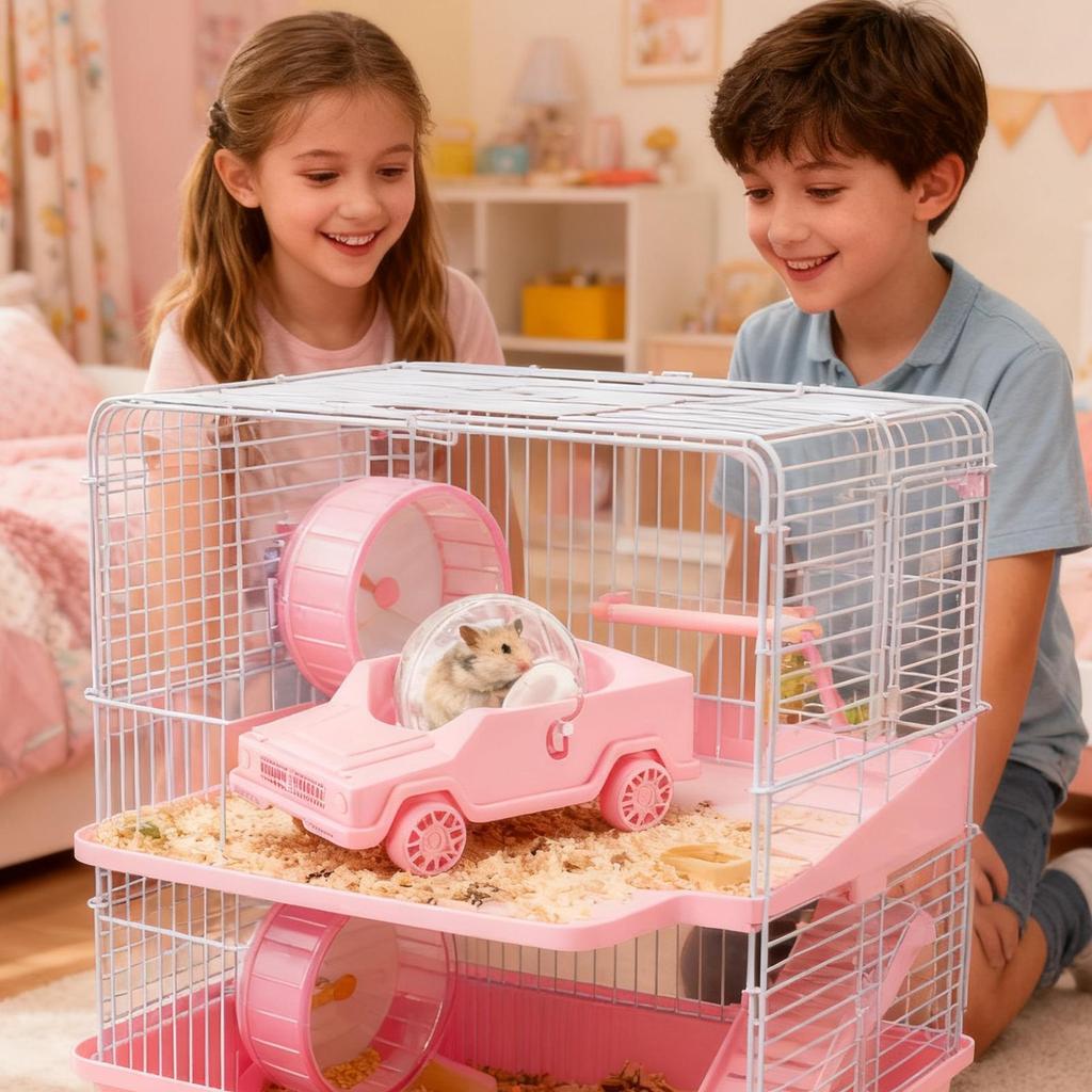Large Hamster Wheel Car Shape Small Pet Running Exercise Small Animal Running Toy For Home Stress Relief Dwarf Gerbil Hamster