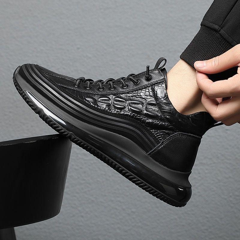 Neue Herrenschuhe Leder Business Herren Freizeitschuhe Dicke Sohle Papaschuhe Modische Schnürschuhe Bequeme Lässige Trendschuhe